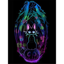 Load image into Gallery viewer, Skeleton Cat 30*40CM(Canvas) Full Round Drill Diamond Painting
