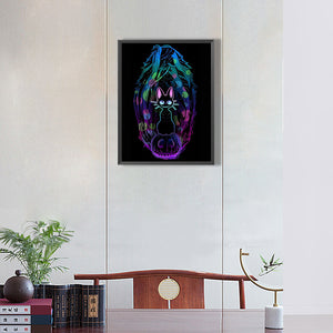 Skeleton Cat 30*40CM(Canvas) Full Round Drill Diamond Painting