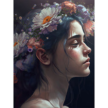 Load image into Gallery viewer, Woman And Flowers 30*40CM(Canvas) Full Round Drill Diamond Painting
