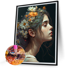Load image into Gallery viewer, Woman And Flowers 30*40CM(Canvas) Full Round Drill Diamond Painting
