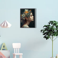 Load image into Gallery viewer, Woman And Flowers 30*40CM(Canvas) Full Round Drill Diamond Painting
