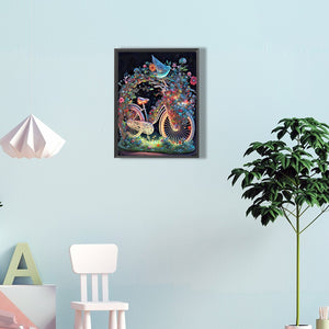 Bicycle Carefully Decorated With Magic 30*40CM(Canvas) Full Round Drill Diamond Painting