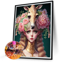 Load image into Gallery viewer, Giraffe Girl 30*40CM(Canvas) Full Round Drill Diamond Painting
