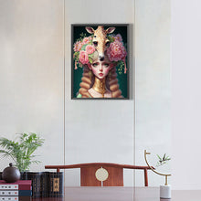 Load image into Gallery viewer, Giraffe Girl 30*40CM(Canvas) Full Round Drill Diamond Painting
