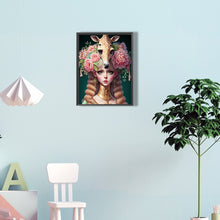 Load image into Gallery viewer, Giraffe Girl 30*40CM(Canvas) Full Round Drill Diamond Painting
