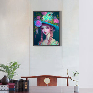 Giraffe Girl 30*40CM(Canvas) Full Round Drill Diamond Painting