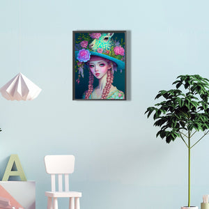 Giraffe Girl 30*40CM(Canvas) Full Round Drill Diamond Painting