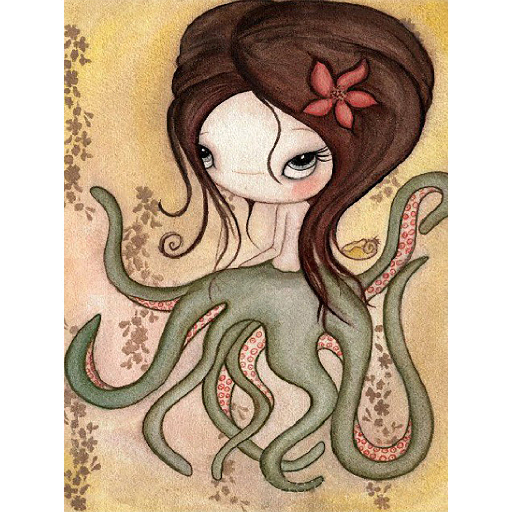Octopus Girl 30*40CM(Canvas) Full Round Drill Diamond Painting