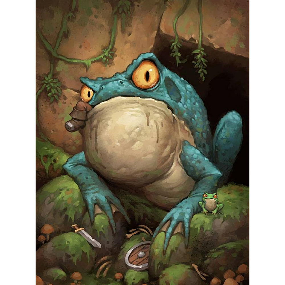 Ferocious Frog Eating 30*40CM(Canvas) Full Round Drill Diamond Painting