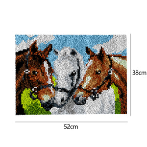 Three Horses - 52*38CM Carpet Embroidery