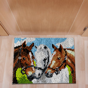 Three Horses - 52*38CM Carpet Embroidery