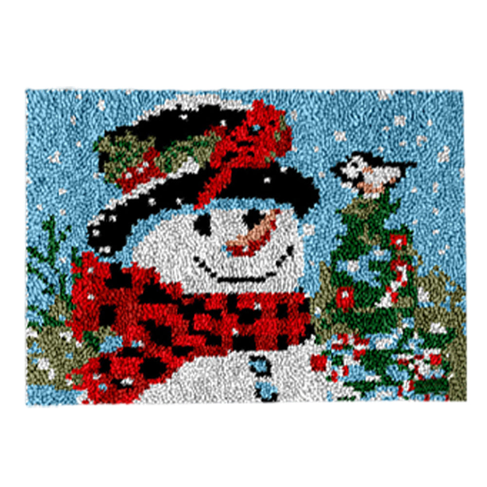Snowman And Birds On A Snowy Day - 52*38CM Carpet Embroidery