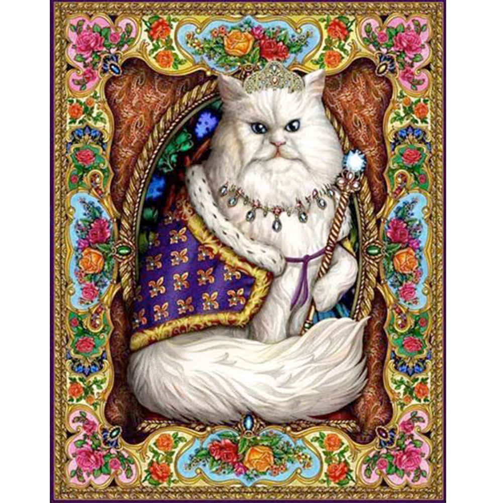 Yishu - Retro Cat - 50*60CM 11CT 3 Stamped Cross Stitch
