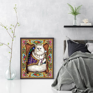 Yishu - Retro Cat - 50*60CM 11CT 3 Stamped Cross Stitch