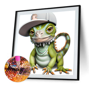Big-Headed Lizard 30*30CM(Canvas) Full Round Drill Diamond Painting