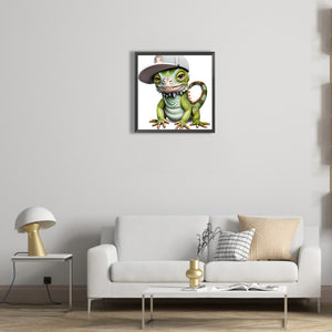 Big-Headed Lizard 30*30CM(Canvas) Full Round Drill Diamond Painting