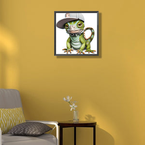 Big-Headed Lizard 30*30CM(Canvas) Full Round Drill Diamond Painting