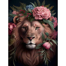 Load image into Gallery viewer, Flowers And Lions 30*40CM(Canvas) Full Round Drill Diamond Painting
