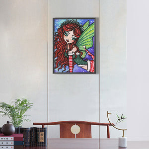 Elf Girl In Snowy Season 30*40CM(Canvas) Full Round Drill Diamond Painting