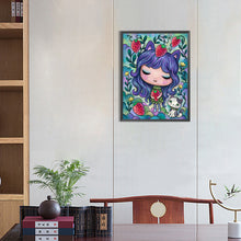 Load image into Gallery viewer, Curly-Haired Cartoon Girl 30*40CM(Canvas) Full Round Drill Diamond Painting
