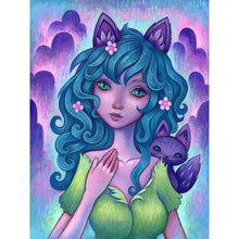 Load image into Gallery viewer, Curly-Haired Cartoon Girl 30*40CM(Canvas) Full Round Drill Diamond Painting
