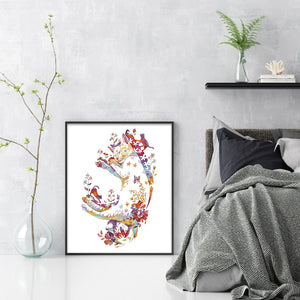 Yishu - Flower And Animal - Sleeping Cat - 50*60CM 11CT 3 Stamped Cross Stitch