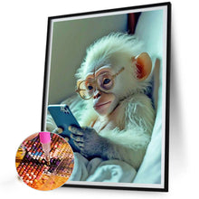 Load image into Gallery viewer, Monkey Lying In Bed Playing With Phone 30*40CM(Canvas) Full Round Drill Diamond Painting
