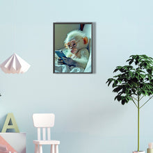Load image into Gallery viewer, Monkey Lying In Bed Playing With Phone 30*40CM(Canvas) Full Round Drill Diamond Painting
