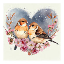 Load image into Gallery viewer, Two Sparrows In A Heart 30*30CM(Canvas) Full Round Drill Diamond Painting
