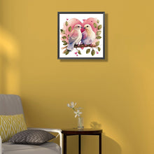 Load image into Gallery viewer, Two Doves In A Heart 30*30CM(Canvas) Full Round Drill Diamond Painting
