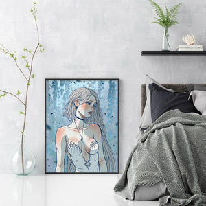 Huancan - Girl - 55*70CM 11CT 3 Stamped Cross Stitch