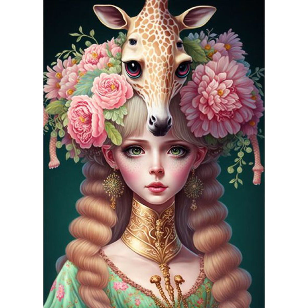 Huancan - Girl - 45*65CM 11CT 3 Stamped Cross Stitch