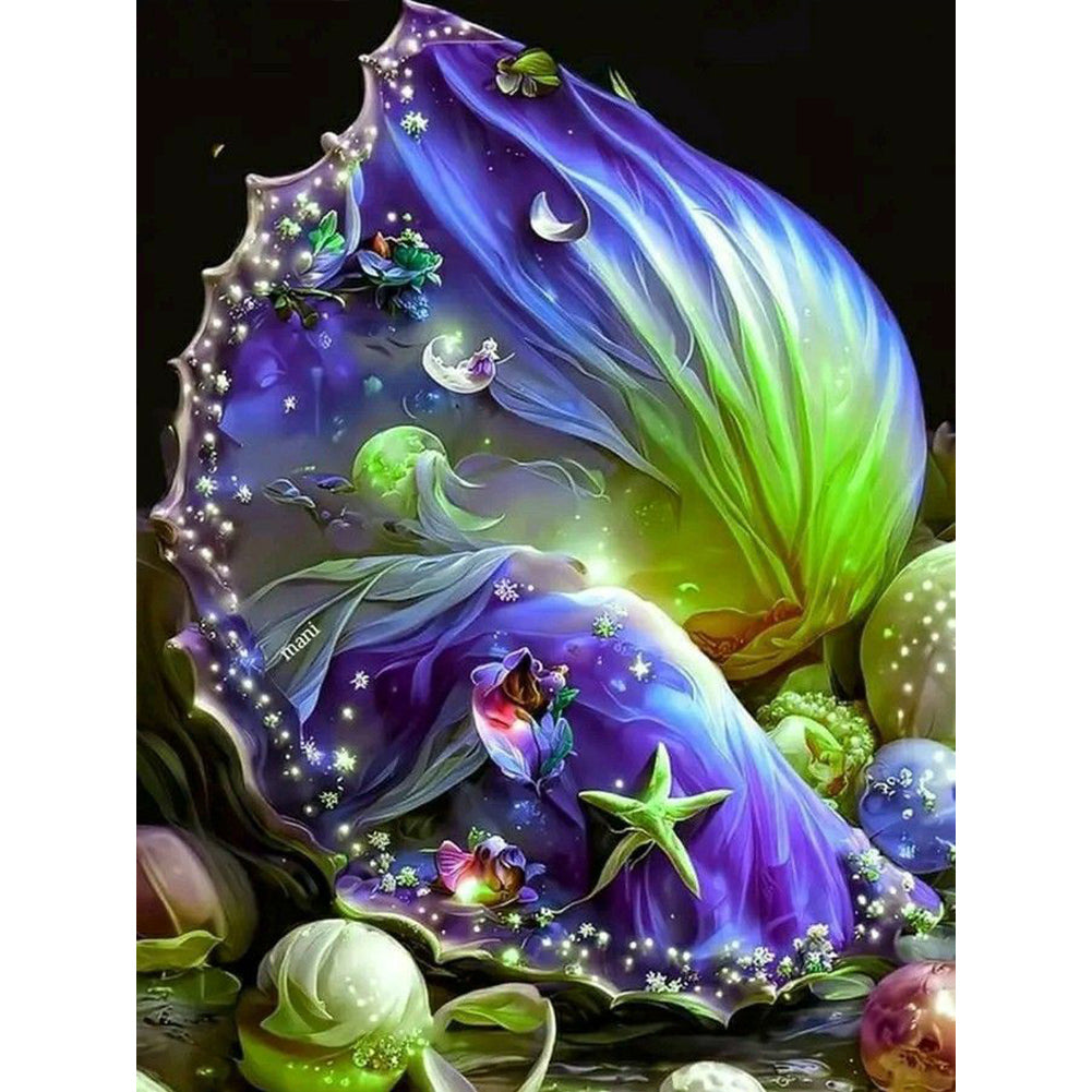 Seashell And Flower Stamens 30*40CM(Canvas) Full Round Drill Diamond Painting