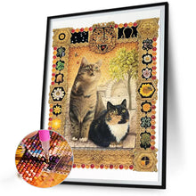Load image into Gallery viewer, Two Retro Cats 30*40CM(Canvas) Full Round Drill Diamond Painting
