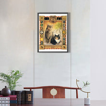 Load image into Gallery viewer, Two Retro Cats 30*40CM(Canvas) Full Round Drill Diamond Painting
