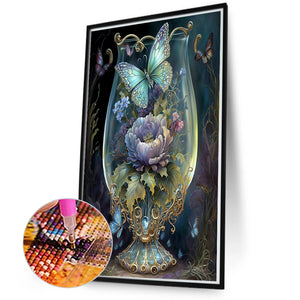 Flowers In A Cup 50*70CM(Canvas) Full Round Drill Diamond Painting