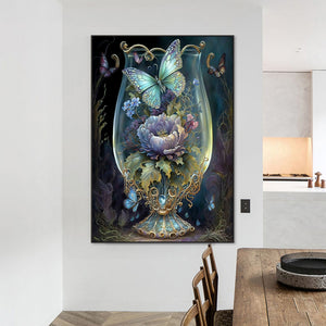 Flowers In A Cup 50*70CM(Canvas) Full Round Drill Diamond Painting