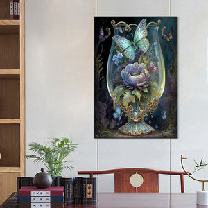 Flowers In A Cup 50*70CM(Canvas) Full Round Drill Diamond Painting