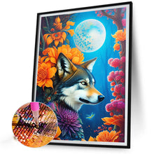 Load image into Gallery viewer, Wolf On A Cold Moonlit Night 30*40CM(Canvas) Full Round Drill Diamond Painting
