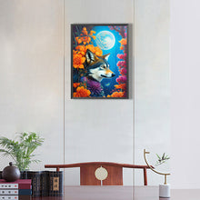 Load image into Gallery viewer, Wolf On A Cold Moonlit Night 30*40CM(Canvas) Full Round Drill Diamond Painting
