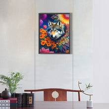 Load image into Gallery viewer, Wolf Among Flowers 30*40CM(Canvas) Full Round Drill Diamond Painting
