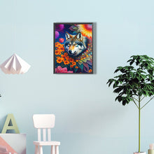 Load image into Gallery viewer, Wolf Among Flowers 30*40CM(Canvas) Full Round Drill Diamond Painting

