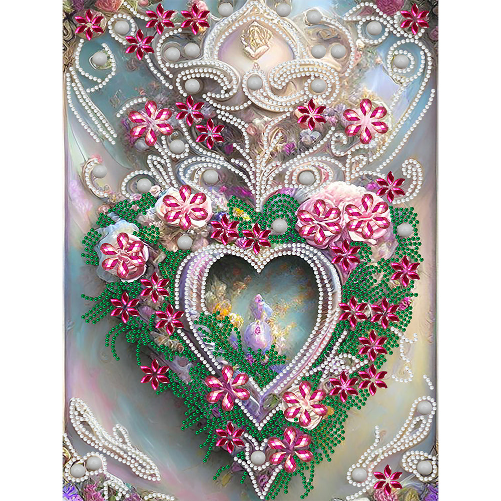 Love Heart 30*40CM(Canvas) Partial Special Shaped Drill Diamond Painting
