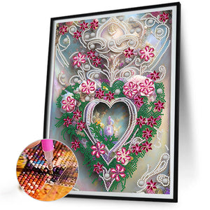 Love Heart 30*40CM(Canvas) Partial Special Shaped Drill Diamond Painting