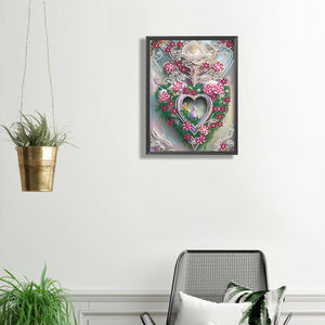 Love Heart 30*40CM(Canvas) Partial Special Shaped Drill Diamond Painting