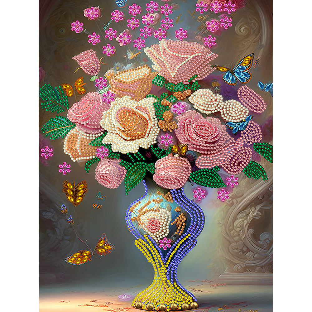 Flower Bouquet 30*40CM(Canvas) Partial Special Shaped Drill Diamond Painting