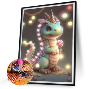 Cute Dinosaur 30*40CM(Canvas) Full Round Drill Diamond Painting