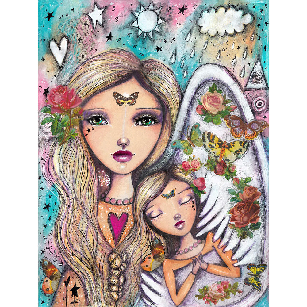 Girl 30*40CM Full Round Drill Diamond Painting