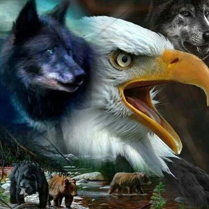 Ferocious Eagle 40*40CM(Canvas) Full Round Drill Diamond Painting