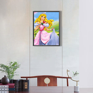 Princess Aurora And Roses 30*40CM(Canvas) Full Round Drill Diamond Painting